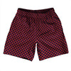 Checkerboard Half Inch Blue Navy and Red Dark Soccer Shorts Made In USA by Tribe Lacrosse