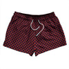 Checkerboard Half Inch Blue Navy and Red Dark 2.5" Swim Shorts Made in USA by Tribe Lacrosse