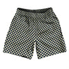 Checkerboard Half Inch Blue Navy and Vegas Gold Athletic Running Fitness Exercise Shorts 7" Inseam Shorts Made In USA by Tribe Lacrosse