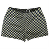 Checkerboard Half Inch Blue Navy and Vegas Gold Shorty Short Gym Shorts 2.5" Inseam Made In USA by Tribe Lacrosse