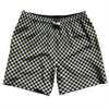 Checkerboard Half Inch Blue Navy and Vegas Gold Swim Shorts 7" Made in USA by Tribe Lacrosse