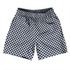 Checkerboard Half Inch Blue Navy and White Athletic Running Fitness Exercise Shorts 7" Inseam Shorts Made In USA by Tribe Lacrosse