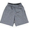 Checkerboard Half Inch Blue Navy and White Basketball Practice Shorts Made In USA by Tribe Lacrosse