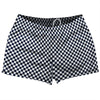 Checkerboard Half Inch Blue Navy and White Shorty Short Gym Shorts 2.5" Inseam Made In USA by Tribe Lacrosse