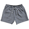 Checkerboard Half Inch Blue Navy and White 5" Swim Shorts Made in USA by Tribe Lacrosse