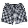Checkerboard Half Inch Blue Navy and White Swim Shorts 7" Made in USA by Tribe Lacrosse