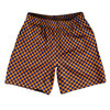 Checkerboard Half Inch Blue Royal and Tennessee Orange Athletic Running Fitness Exercise Shorts 7" Inseam Shorts Made In USA by Tribe Lacrosse