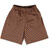 Checkerboard Half Inch Blue Royal and Tennessee Orange Basketball Practice Shorts Made In USA by Tribe Lacrosse