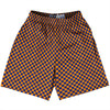Checkerboard Half Inch Blue Royal and Tennessee Orange Lacrosse Shorts Made In USA by Tribe Lacrosse