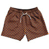 Checkerboard Half Inch Blue Royal and Tennessee Orange 5" Swim Shorts Made in USA by Tribe Lacrosse