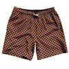 Checkerboard Half Inch Blue Royal and Tennessee Orange Swim Shorts 7" Made in USA by Tribe Lacrosse