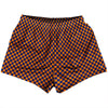 Checkerboard Half Inch Blue Royal and Tennessee Orange Womens & Girls Sport Shorts End Made In USA by Tribe Lacrosse