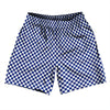 Checkerboard Half Inch Blue Royal and White Athletic Running Fitness Exercise Shorts 7" Inseam Shorts Made In USA by Tribe Lacrosse