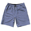 Checkerboard Half Inch Blue Royal and White 10" Swim Shorts Made in USA by Tribe Lacrosse