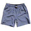 Checkerboard Half Inch Blue Royal and White Swim Shorts 7" Made in USA by Tribe Lacrosse