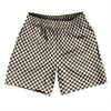 Checkerboard Half Inch Brown Dark and White Athletic Running Fitness Exercise Shorts 7" Inseam Shorts Made In USA by Tribe Lacrosse