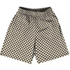 Checkerboard Half Inch Brown Dark and White Basketball Practice Shorts Made In USA by Tribe Lacrosse