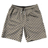 Checkerboard Half Inch Brown Dark and White 10" Swim Shorts Made in USA by Tribe Lacrosse