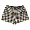 Checkerboard Half Inch Brown Dark and White 2.5" Swim Shorts Made in USA by Tribe Lacrosse