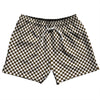 Checkerboard Half Inch Brown Dark and White 5" Swim Shorts Made in USA by Tribe Lacrosse