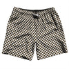 Checkerboard Half Inch Brown Dark and White Swim Shorts 7" Made in USA by Tribe Lacrosse