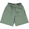 Checkerboard Half Inch Green Forest and White Lacrosse Shorts Made In USA by Tribe Lacrosse