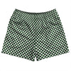 Checkerboard Half Inch Green Forest and White Rugby Shorts Made In USA by Tribe Lacrosse