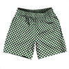 Checkerboard Half Inch Green Forest and White Soccer Shorts Made In USA by Tribe Lacrosse