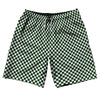 Checkerboard Half Inch Green Forest and White 10" Swim Shorts Made in USA by Tribe Lacrosse