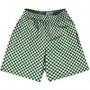 Checkerboard Half Inch Green Hunter and White Lacrosse Shorts Made In USA by Tribe Lacrosse