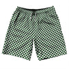 Checkerboard Half Inch Green Hunter and White 10" Swim Shorts Made in USA by Tribe Lacrosse