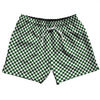 Checkerboard Half Inch Green Hunter and White 5" Swim Shorts Made in USA by Tribe Lacrosse