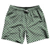 Checkerboard Half Inch Green Hunter and White Swim Shorts 7" Made in USA by Tribe Lacrosse