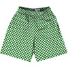 Checkerboard Half Inch Green Kelly and White Lacrosse Shorts Made In USA by Tribe Lacrosse