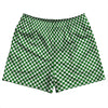 Checkerboard Half Inch Green Kelly and White Rugby Shorts Made In USA by Tribe Lacrosse