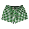 Checkerboard Half Inch Green Kelly and White 2.5" Swim Shorts Made in USA by Tribe Lacrosse