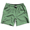 Checkerboard Half Inch Green Kelly and White Swim Shorts 7" Made in USA by Tribe Lacrosse