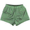 Checkerboard Half Inch Green Kelly and White Womens & Girls Sport Shorts End Made In USA by Tribe Lacrosse