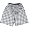 Checkerboard Half Inch Grey Dark and White Basketball Practice Shorts Made In USA by Tribe Lacrosse