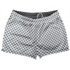 Checkerboard Half Inch Grey Dark and White Shorty Short Gym Shorts 2.5" Inseam Made In USA by Tribe Lacrosse