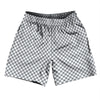 Checkerboard Half Inch Grey Dark and White Soccer Shorts Made In USA by Tribe Lacrosse