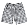 Checkerboard Half Inch Grey Dark and White 10" Swim Shorts Made in USA by Tribe Lacrosse