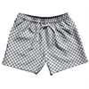 Checkerboard Half Inch Grey Dark and White 5" Swim Shorts Made in USA by Tribe Lacrosse