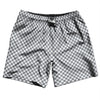 Checkerboard Half Inch Grey Dark and White Swim Shorts 7" Made in USA by Tribe Lacrosse