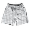 Checkerboard Half Inch Grey Medium and White Athletic Running Fitness Exercise Shorts 7" Inseam Shorts Made In USA by Tribe Lacrosse