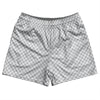 Checkerboard Half Inch Grey Medium and White Rugby Shorts Made In USA by Tribe Lacrosse