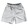 Checkerboard Half Inch Grey Medium and White Soccer Shorts Made In USA by Tribe Lacrosse