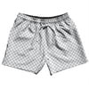Checkerboard Half Inch Grey Medium and White 5" Swim Shorts Made in USA by Tribe Lacrosse