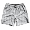 Checkerboard Half Inch Grey Medium and White Swim Shorts 7" Made in USA by Tribe Lacrosse