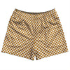 Checkerboard Half Inch Orange Burnt and White Rugby Shorts Made In USA by Tribe Lacrosse